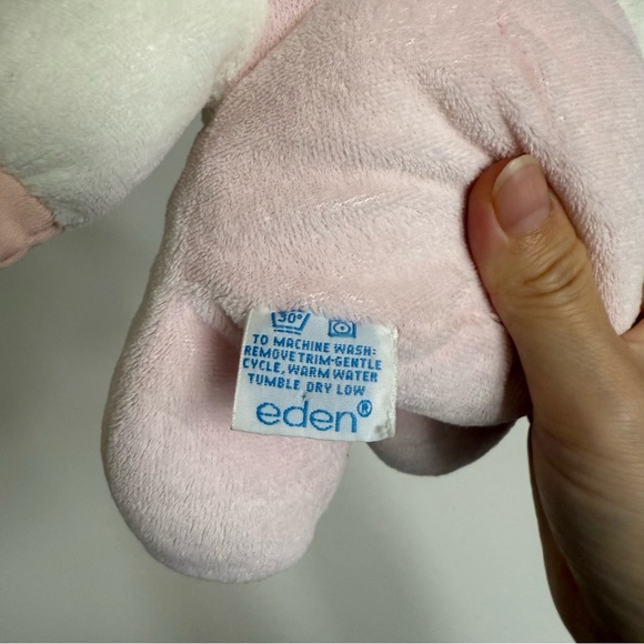 Vintage Eden Baby Doll Pink Terry Cloth Blonde Yarn Hair Bonnet Plush Girl - Picture 3 of 8